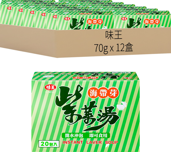味王 海帶芽紫菜湯 20包, 70g, 12盒