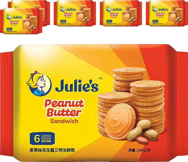 Julie's 茱蒂絲 花生醬三明治餅乾, 180g, 6包
