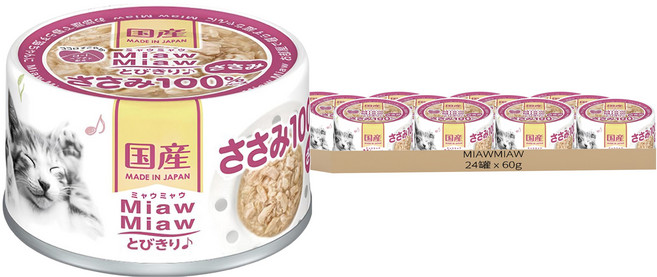 Miaw Miaw 樂妙喵5號 貓罐頭, 雞胸, 60g, 24罐