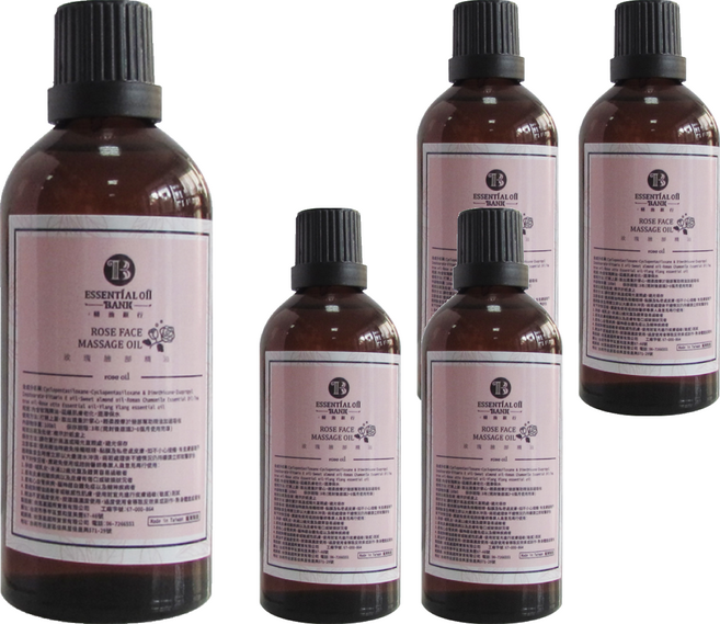 ESSENTIAL OIL BANK 精油銀行 玫瑰臉部按摩精油 100ml, 5瓶