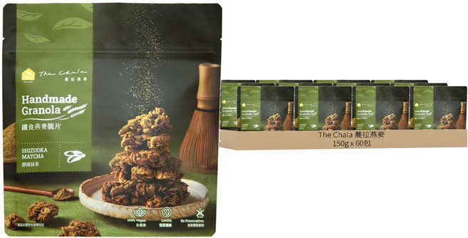 The Chala 蕎拉燕麥 纖食燕麥脆片 靜岡抹茶, 150g, 60包