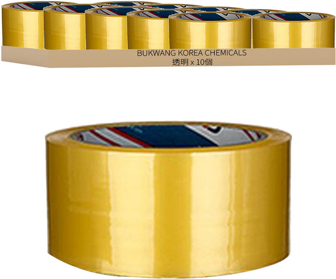 Bukwang Tape 重型包裝盒膠帶 62mic 40m, 透明, 10個