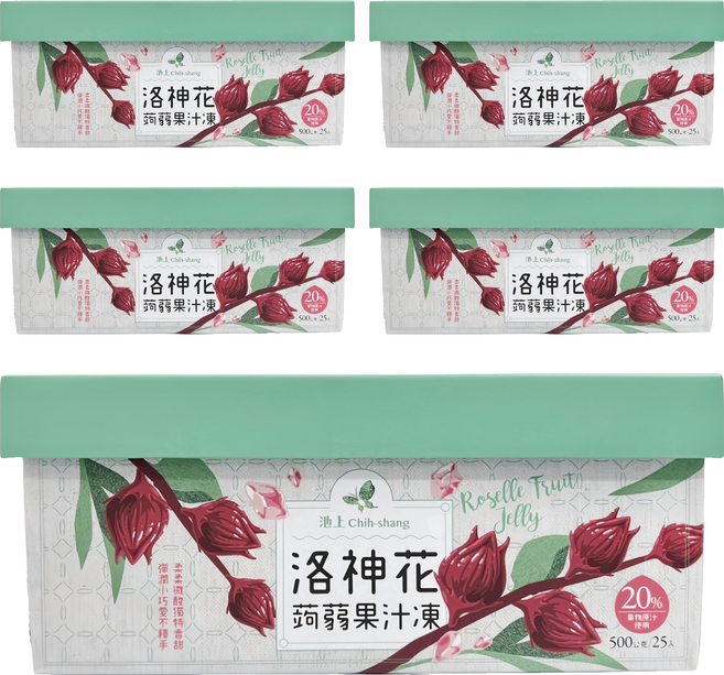 池上鄉農會 洛神花蒟蒻果汁凍 25個, 500g, 5盒