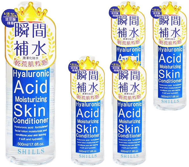 SHILLS 舒兒絲 玻尿酸深層潤澤化妝水, 500ml, 5瓶