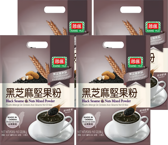 薌匯 黑芝麻堅果粉, 28g, 10包, 4袋