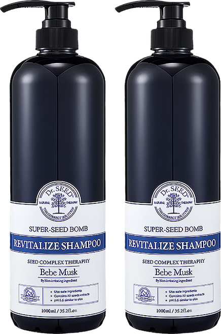 Dr.SEED 柔敏香氛洗髮精 寶寶香 含印加果油/燕麥/黑豆成分 保濕鎖水 給予髮絲充足營養, 1L, 2瓶