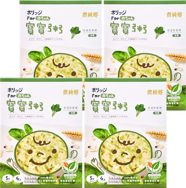 農純鄉 菠菠燕麥粥 4包, 600g, 4盒