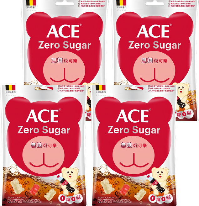 ACE Q軟糖 可樂 無糖, 44g, 4袋
