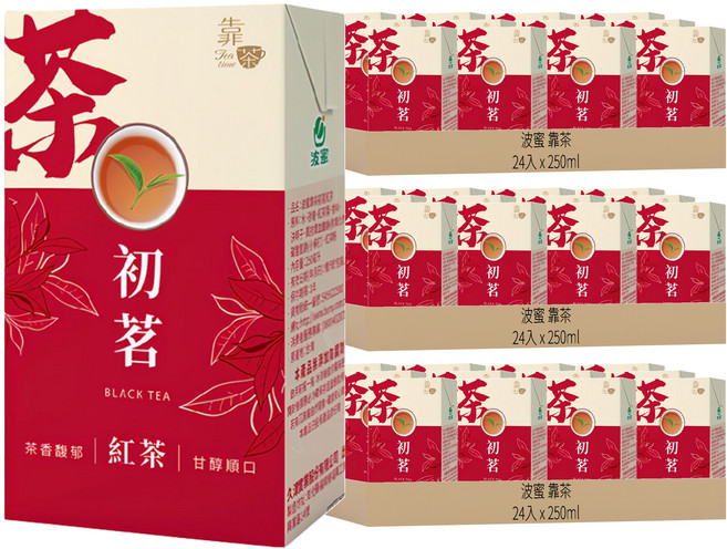 波蜜 靠茶 初茗紅茶, 250ml, 72入