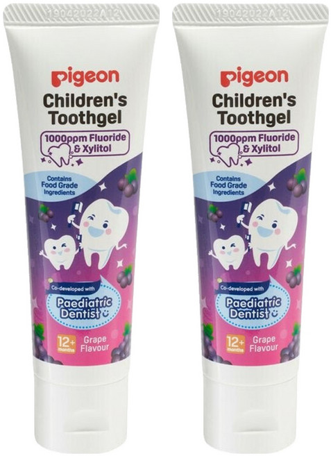 pigeon 貝親 兒童含氟牙膏 葡萄味 12個月以上, 45g, 2條