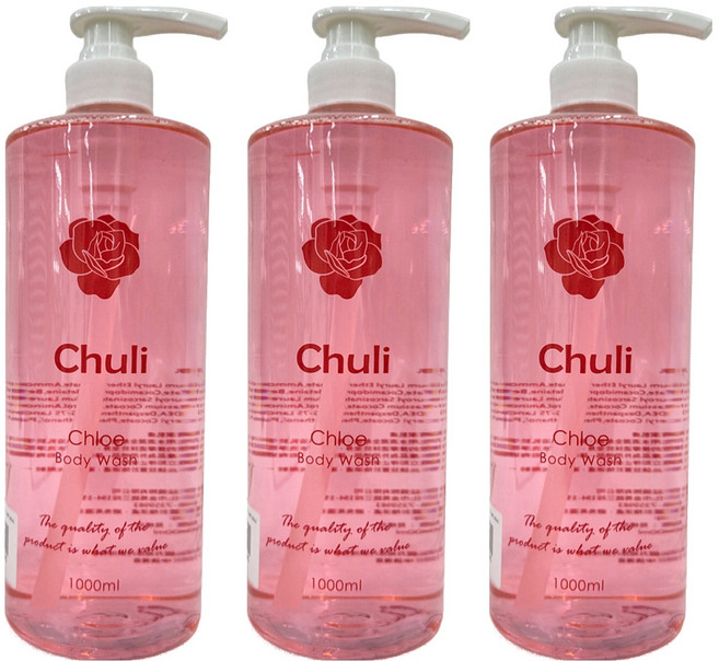 Chuli 初梨 香水調胺基酸沐浴乳 可洛伊, 1L, 3瓶