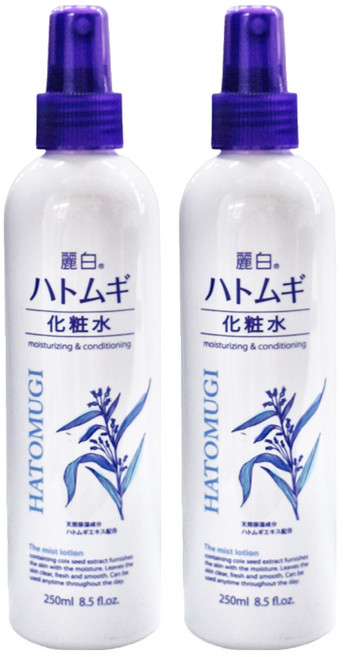 KUMANO 熊野油脂 麗白薏仁化妝水噴霧 250ml 高保濕成分w透明質酸+膠原蛋白 敏感肌適用, 2瓶