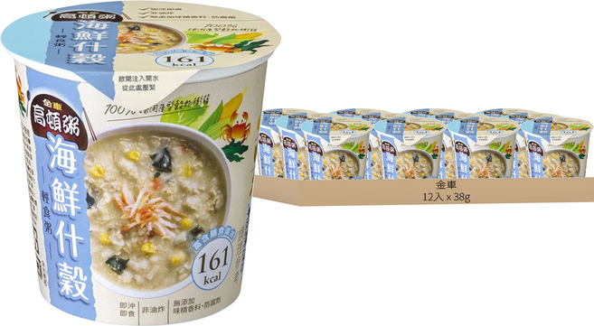 金車 高頓粥海鮮什榖輕食粥, 38g, 12入