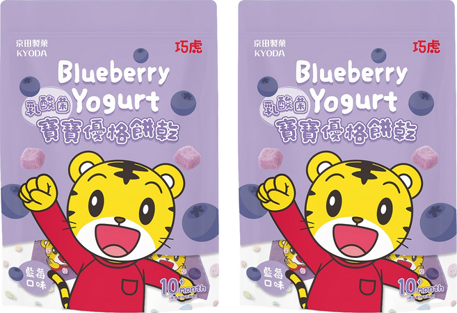 KYODA 京田製菓 巧虎寶寶乳酸菌優格餅乾, 藍莓, 26g, 2包