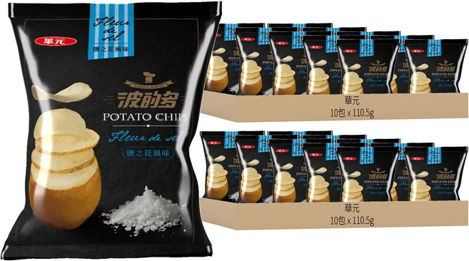華元 波的多洋芋片 鹽之花風味, 110.5g, 20包