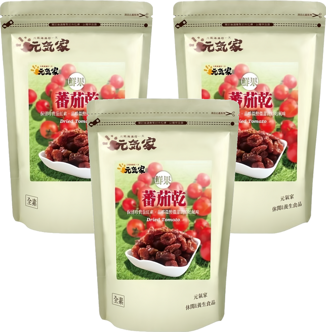 元氣家 香甜番茄乾, 200g, 3包