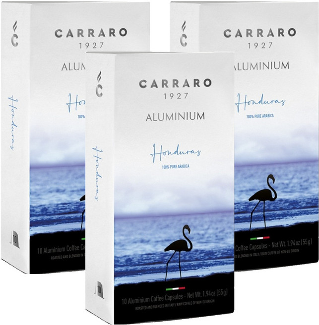 CARRARO 宏都拉斯 HONDURAS 咖啡膠囊 適用Nespresso Original 膠囊咖啡機, 5.5g, 10個, 3盒