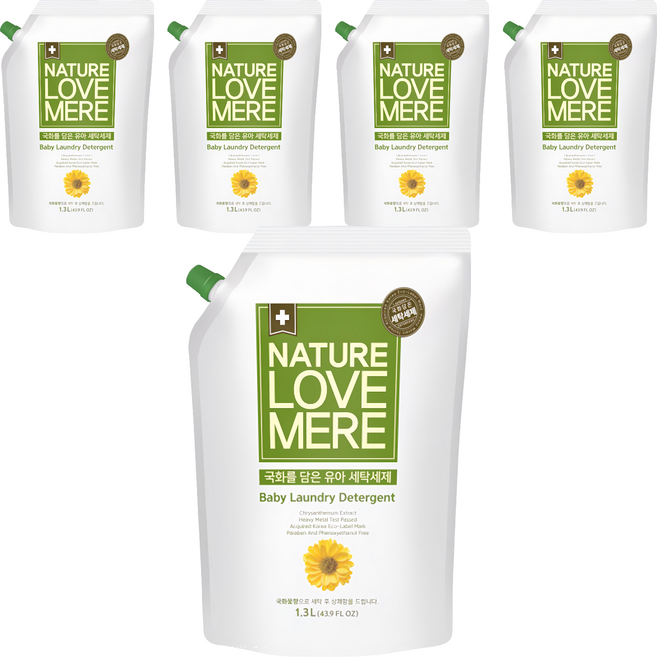 NATURE LOVE MERE 林貝兒潔淨洗衣精, 1.3L, 5包