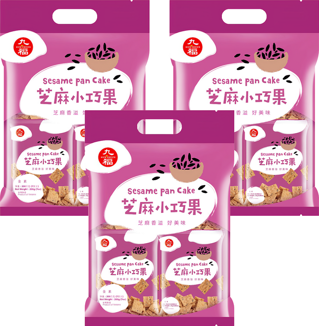 九福 芝麻小巧果, 200g, 3袋