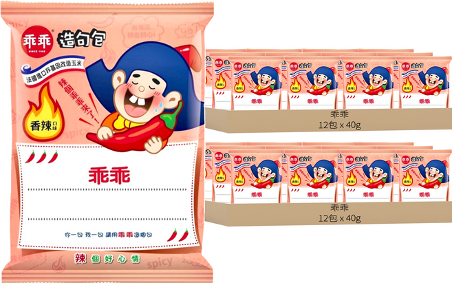 乖乖 玉米脆條 香辣口味, 40g, 24包