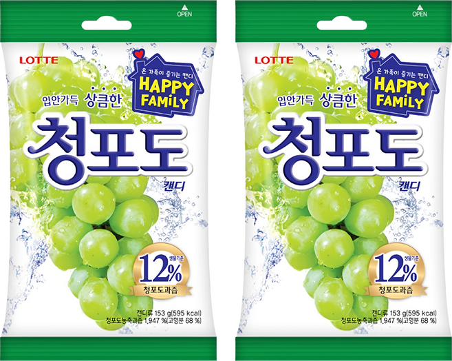 LOTTE 樂天 青葡萄果汁糖, 153g, 2包