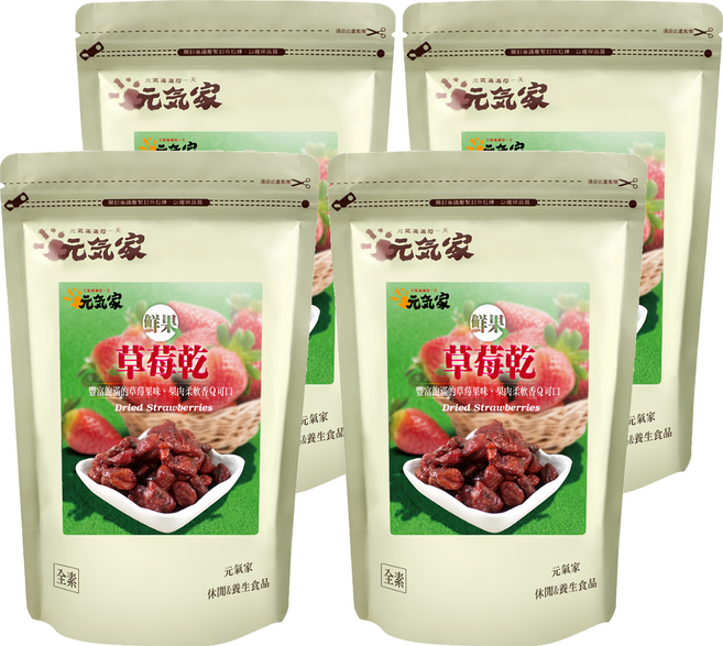 元氣家 草莓乾, 200g, 4包