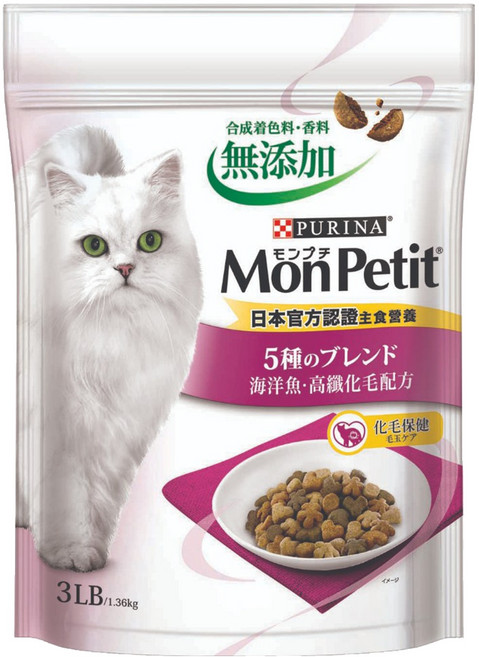MonPetit 貓倍麗 成貓乾糧, 1.36kg, 1袋, 海洋魚