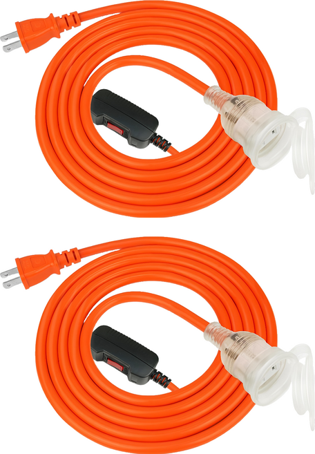PowerSync 群加 2P 1對1帶燈防水蓋動力延長線 TPSIN1DN3100, 10m, 橘色, 2條