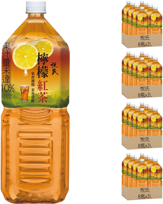 悅氏 檸檬紅茶, 2L, 32瓶