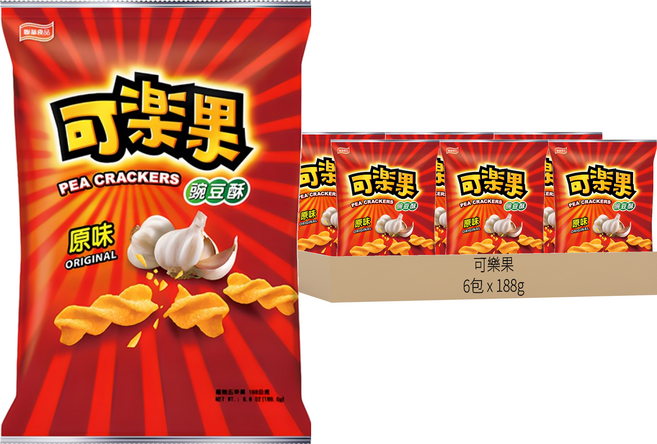可樂果 碗豆酥 原味, 6包, 188g