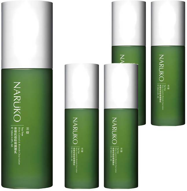 NARUKO 牛爾 台灣公司貨 茶樹 抗痘粉刺調理乳, 120ml, 5瓶