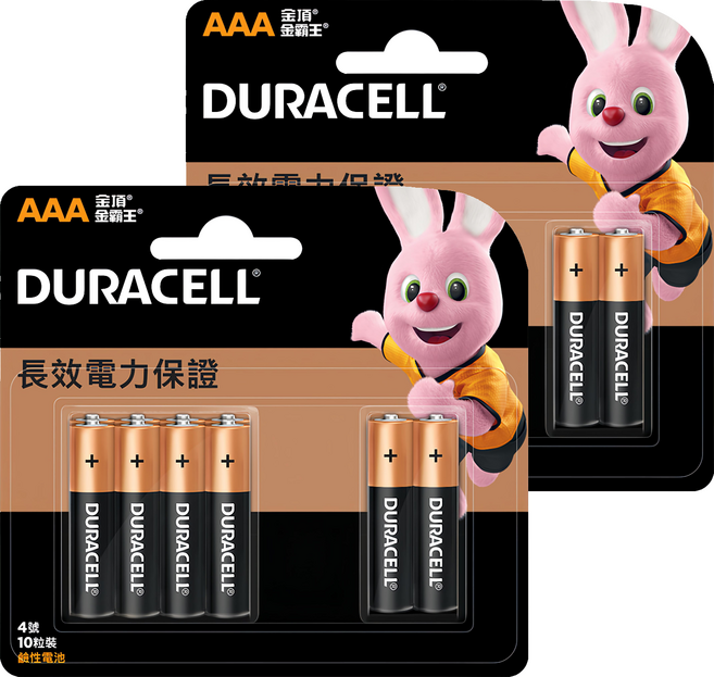 DURACELL 金頂 台灣公司貨 鹼性AAA電池4號, 10個, 2組