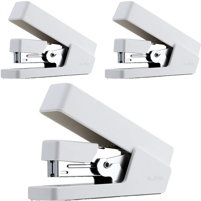 deLi 得力 NU SIGN幾何簡約釘書機 3號 + 24/6適用 ENS084, 3個, 淨白