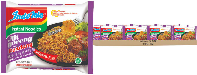 Indomie 營多麵 辣味牛肉風味炒麵 80g, 40包