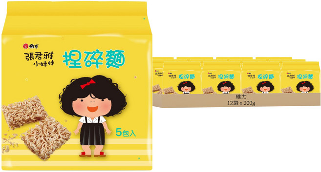 維力 張君雅小妹妹 捏碎麵, 200g, 12袋