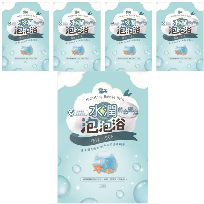 露天 水潤泡泡浴 海洋, 40ml, 5包