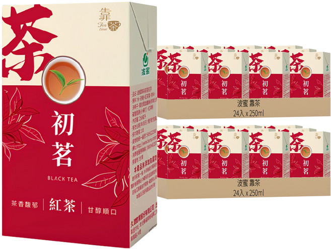 波蜜 靠茶 初茗紅茶, 250ml, 48入