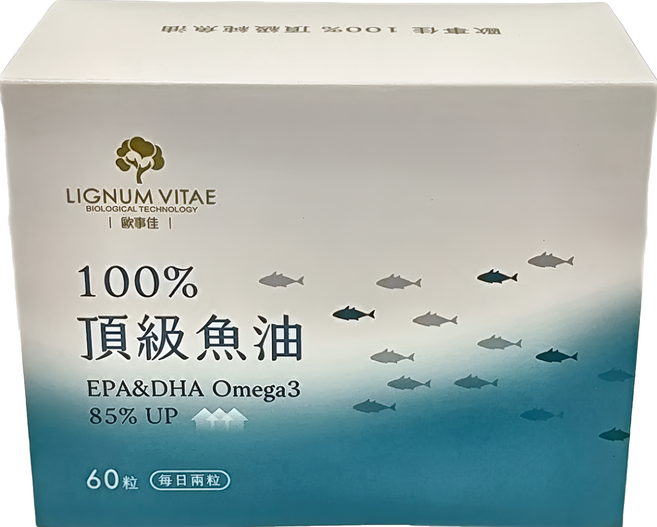 LIGNUM VITAE 歐事佳 100%頂級魚油, 800mg, 60顆, 1盒