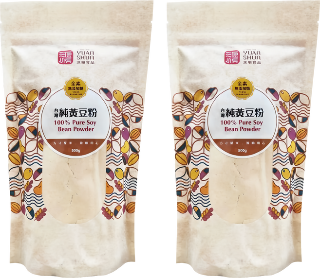 源順食品 台灣純黃豆粉, 500g, 2包