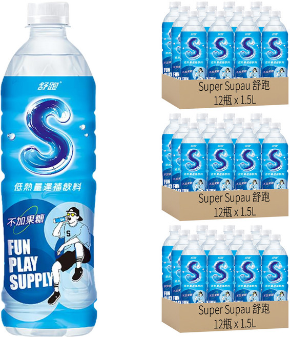 Super Supau 舒跑 S健康補給飲料, 1.5L, 36瓶