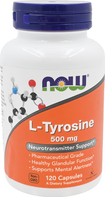 NOW Foods 酪胺酸膠囊, 120顆, 500mg, 1罐