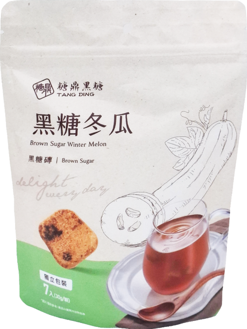 糖鼎 黑糖磚 黑糖冬瓜, 30g, 7個, 1袋