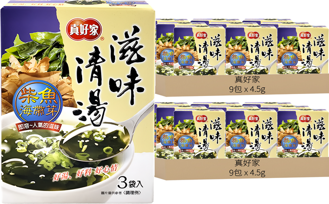 真好家 柴魚海帶嫩芽湯, 18包, 4.5g