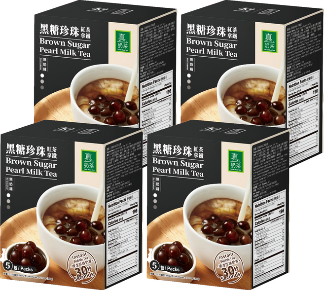 歐可茶葉 黑糖珍珠紅茶拿鐵, 72g, 5包, 4盒