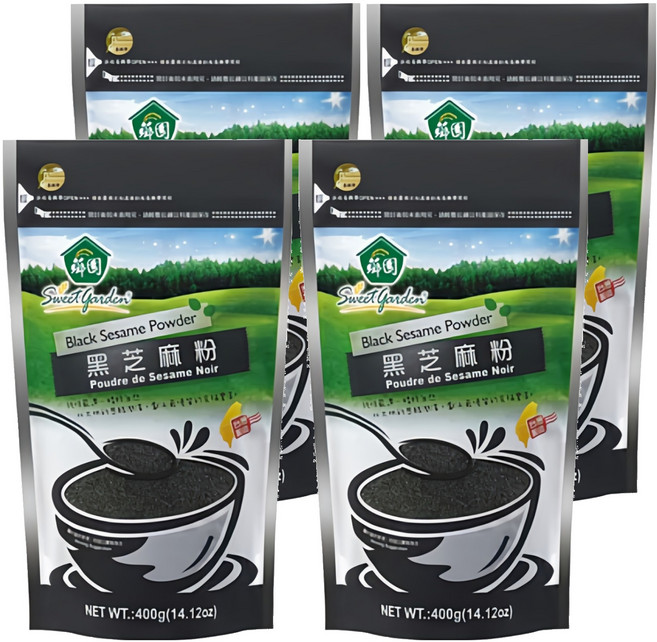 薌園 黑芝麻粉 熟粉, 400g, 4包