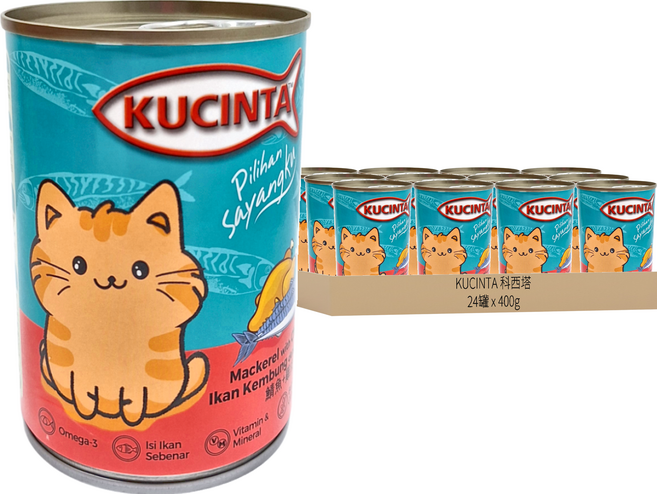 KUCINTA 科西塔 小貓罐, 鯖魚 + 雞肉, 400g, 24罐