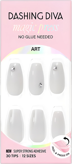 DASHING DIVA 台灣公司貨 經典美甲片 M薄型, 珍珠灰, 1組