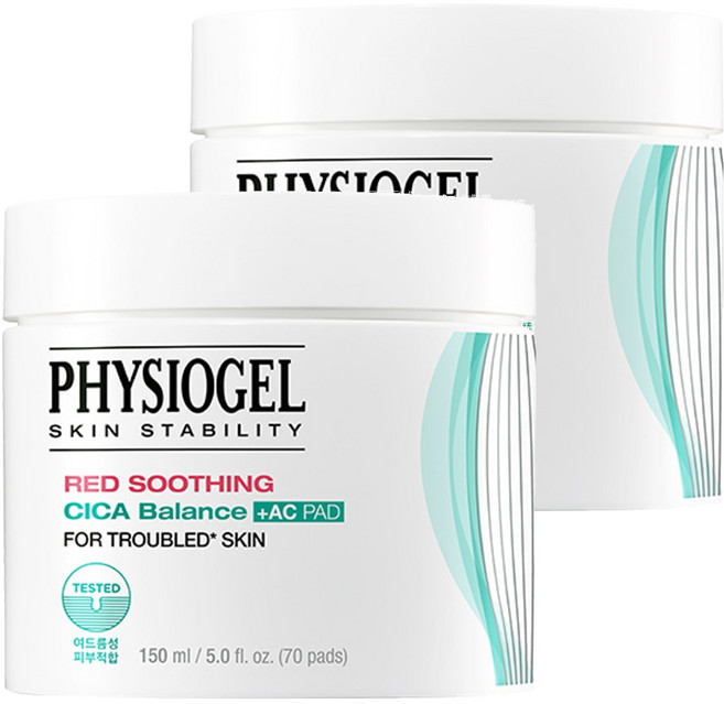 PHYSIOGEL 潔美淨 積雪草水楊酸毛孔緊緻淨膚棉 溫和淨化毛孔, 70張, 2罐