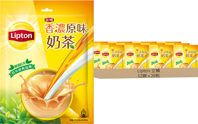 Lipton 立頓 香濃原味奶茶, 20g, 20包, 12袋