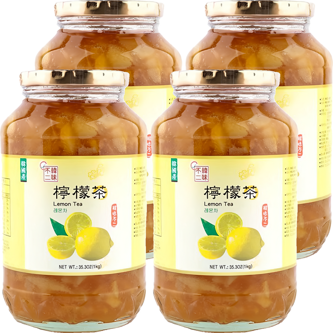 韓味不二 生檸檬茶 果醬, 1kg, 1罐, 4罐